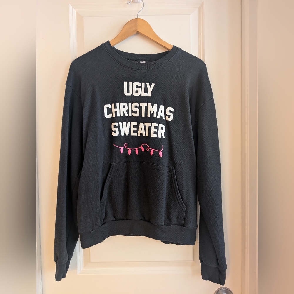 American Apparel | Black Ugly Christmas Sweater Sweatshirt | M
